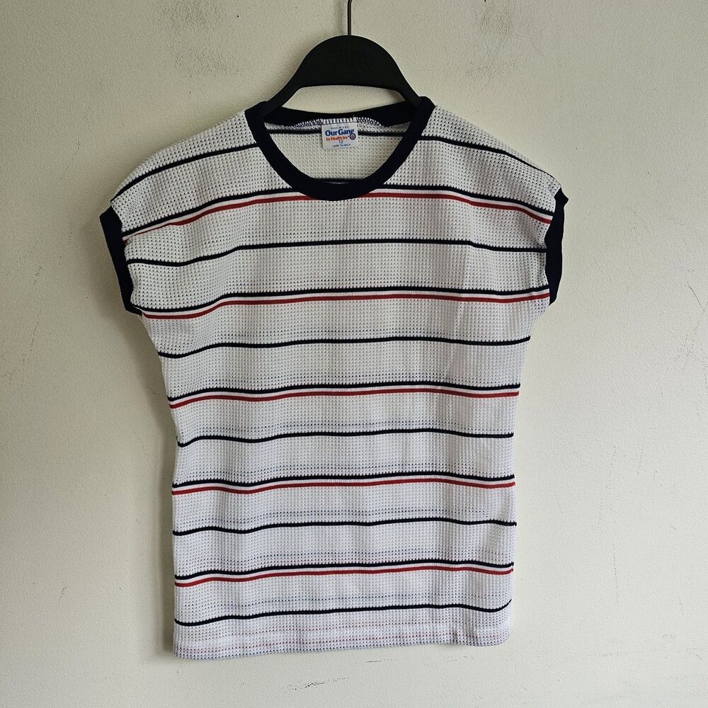Made in U.S.A. Our Gang by Health-tex striped sleeveless top, size 12 kids.